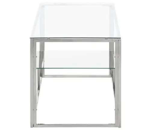 Diivanilaud Hõbedane Roostevaba Teras Ja Karastatud Klaas