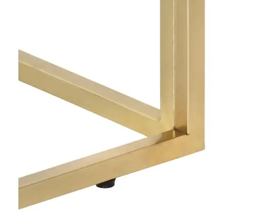 Kafijas Galdiņš Zeltains Nerūsējošs Tērauds Un Gulšņu Masīvkoks Vidaxl