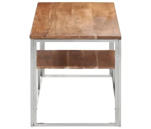 Kavos Staliukas, Sidabrinis, Nerūdijantis Plienas Ir Akacija Kavos Staliukas, Sidabrinis, Nerūdijantis Plienas Ir Akacija