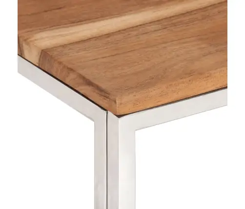 Kavos Staliukas, Sidabrinis, Nerūdijantis Plienas Ir Akacija Kavos Staliukas, Sidabrinis, Nerūdijantis Plienas Ir Akacija