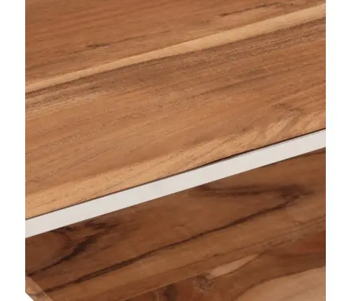 Kavos Staliukas, Sidabrinis, Nerūdijantis Plienas Ir Akacija Kavos Staliukas, Sidabrinis, Nerūdijantis Plienas Ir Akacija