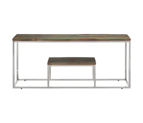 Kafijas Galdiņš, Nerūsējošs Tērauds Un Pārstrādāts Masīvkoks Vidaxl