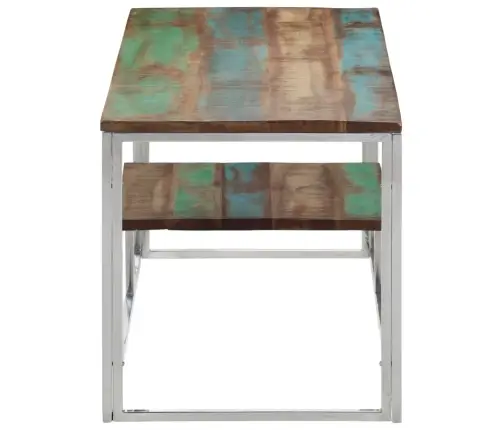 Kafijas Galdiņš, Nerūsējošs Tērauds Un Pārstrādāts Masīvkoks Vidaxl