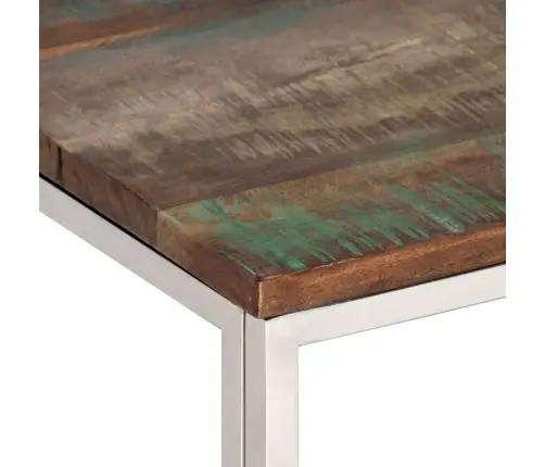 Kafijas Galdiņš, Nerūsējošs Tērauds Un Pārstrādāts Masīvkoks Vidaxl