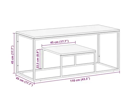 Kafijas Galdiņš, Nerūsējošs Tērauds Un Pārstrādāts Masīvkoks Vidaxl