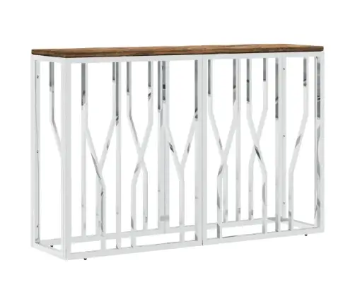 Konsoles Galdiņš, Nerūsējošs Tērauds, Pārstrādāts Masīvkoks Vidaxl