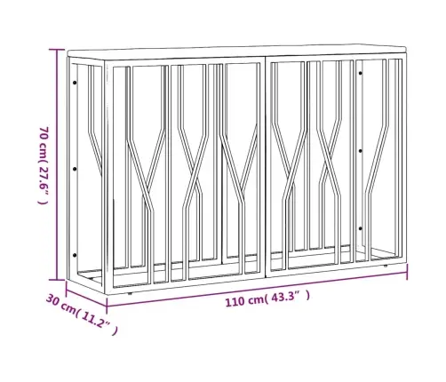 Konsoles Galdiņš, Nerūsējošs Tērauds, Pārstrādāts Masīvkoks Vidaxl
