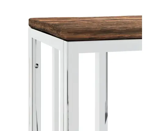 Konsoles Galdiņš, Nerūsējošs Tērauds Un Pārstrādāts Masīvkoks Vidaxl