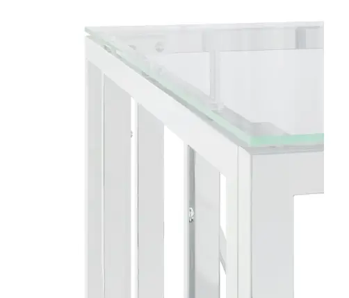 Kohvilaud Hõbedane, 50X50X50 cm Roostevaba Teras Ja Klaas