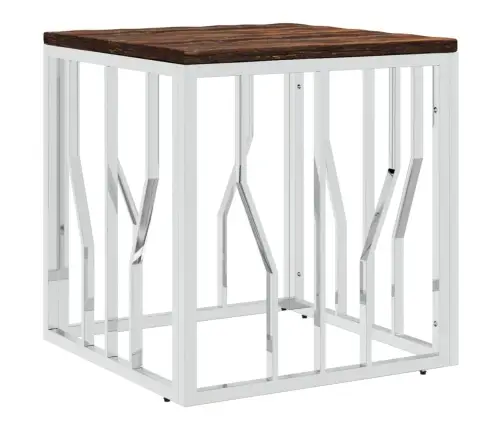 Kafijas Galdiņš, Nerūsējošs Tērauds Un Pārstrādāts Masīvkoks Vidaxl