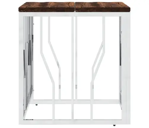 Kafijas Galdiņš, Nerūsējošs Tērauds Un Pārstrādāts Masīvkoks Vidaxl