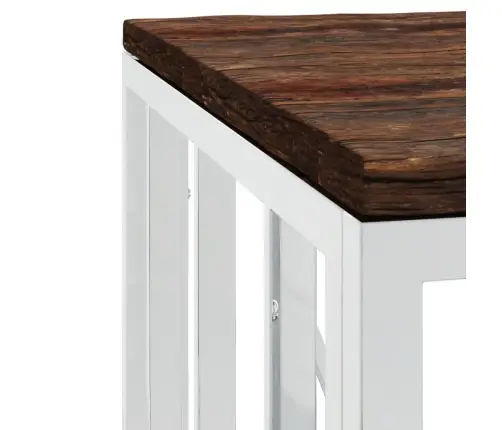 Kafijas Galdiņš, Nerūsējošs Tērauds Un Pārstrādāts Masīvkoks Vidaxl