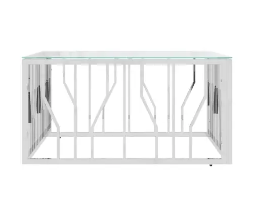 Kafijas Galdiņš, 80X80X40 Cm, Nerūsējošs Tērauds Un Stikls Vidaxl