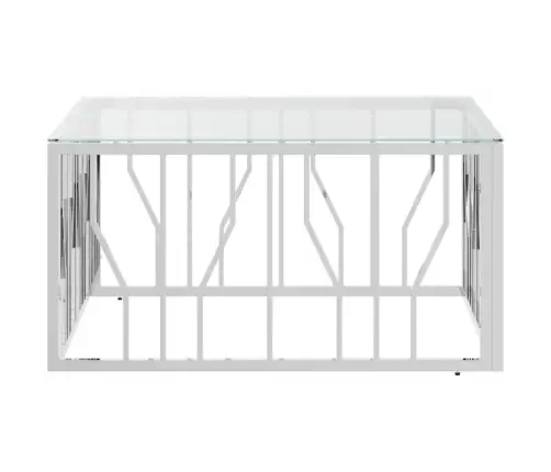 Kafijas Galdiņš, 80X80X40 Cm, Nerūsējošs Tērauds Un Stikls Vidaxl