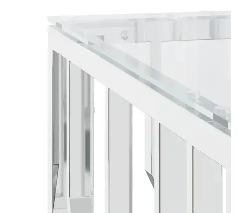 Kafijas Galdiņš, 80X80X40 Cm, Nerūsējošs Tērauds Un Stikls Vidaxl