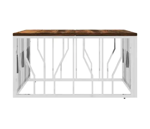 Kafijas Galdiņš, Nerūsējošs Tērauds Un Pārstrādāts Masīvkoks Vidaxl