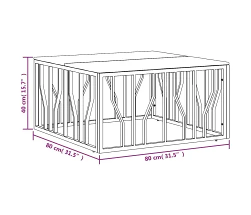 Kafijas Galdiņš, Nerūsējošs Tērauds Un Pārstrādāts Masīvkoks Vidaxl