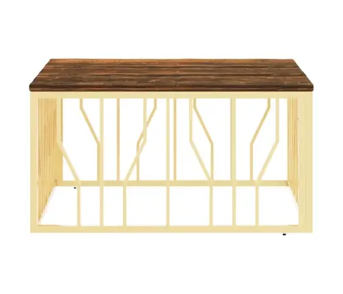 Kohvilaud, Kuldne, Roostevaba Teras Ja Taastatud Puit