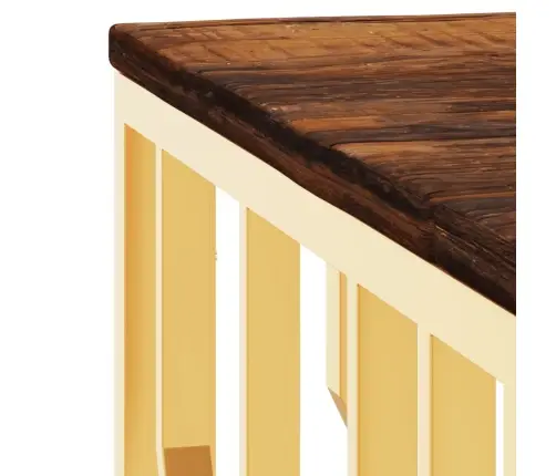 Kohvilaud, Kuldne, Roostevaba Teras Ja Taastatud Puit