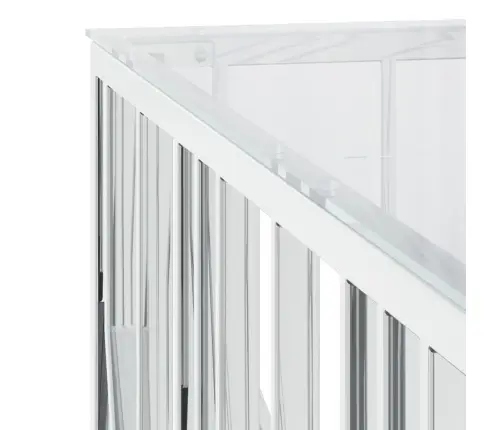 Kafijas Galdiņš, 100X100X50 Cm, Nerūsējošs Tērauds Un Stikls Vidaxl