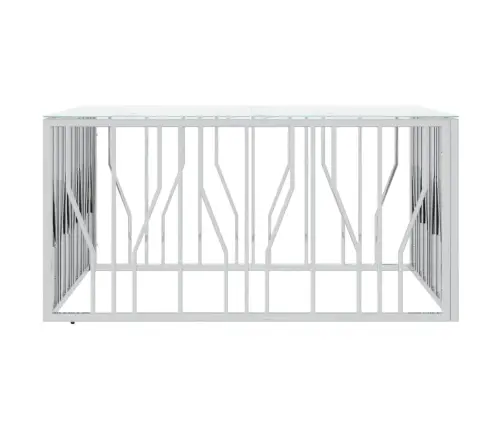 Kafijas Galdiņš, Sudrabains, 100X100X50 Cm, Tērauds, Stikls Vidaxl Kafijas Galdiņš, Sudrabains, 100X100X50 Cm, Tērauds, Stikls Vidaxl