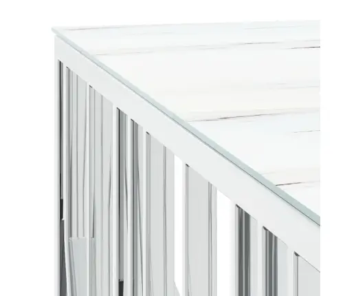 Kafijas Galdiņš, Sudrabains, 100X100X50 Cm, Tērauds, Stikls Vidaxl Kafijas Galdiņš, Sudrabains, 100X100X50 Cm, Tērauds, Stikls Vidaxl