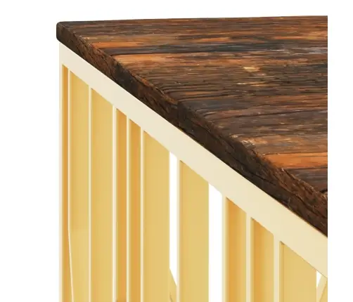 Kafijas Galdiņš, Nerūsējošs Tērauds, Pārstrādāts Masīvkoks Vidaxl