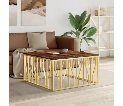 Kafijas Galdiņš, Nerūsējošs Tērauds, Pārstrādāts Masīvkoks Vidaxl