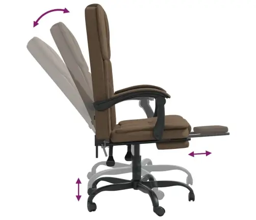 Biroja Krēsls, Atgāžams, Brūns Audums Vidaxl