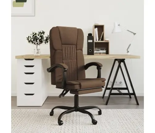 Biroja Krēsls, Atgāžams, Brūns Audums Vidaxl