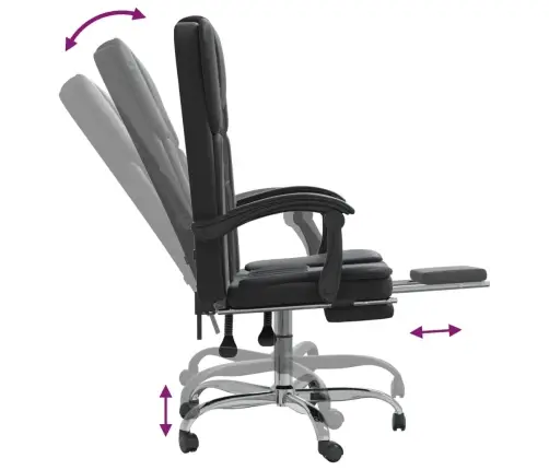 Biroja Krēsls, Atgāžams, Melna Mākslīgā Āda Vidaxl