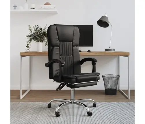 Biroja Krēsls, Atgāžams, Melna Mākslīgā Āda Vidaxl