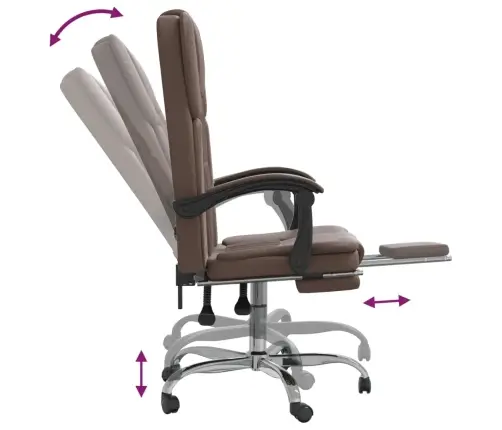 Reguleeritav Kontoritool, Pruun, Kunstnahk