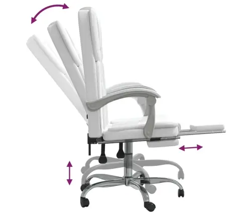 Atlošiama Biuro Kėdė, Baltos Spalvos, Dirbtinė Oda