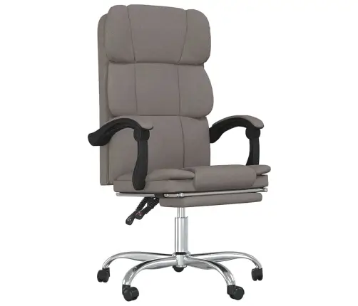 Biroja Krēsls, Atgāžams, Pelēkbrūns Audums Vidaxl
