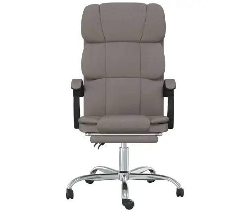 Biroja Krēsls, Atgāžams, Pelēkbrūns Audums Vidaxl