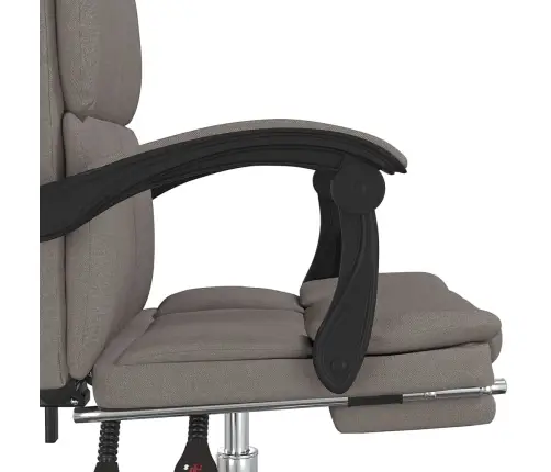 Biroja Krēsls, Atgāžams, Pelēkbrūns Audums Vidaxl
