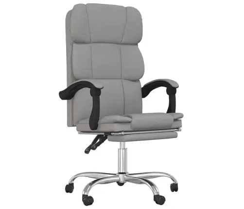 Biroja Krēsls, Atgāžams, Gaiši Pelēks Audums Vidaxl