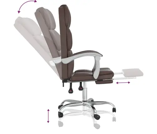 Atlošiama Biuro Kėdė, Rudos Spalvos, Dirbtinė Oda