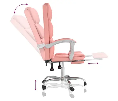 Reguleeritav Kontoritool, Roosa, Kunstnahk
