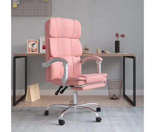 Reguleeritav Kontoritool, Roosa, Kunstnahk