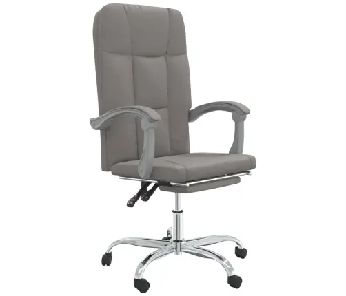 Biroja Krēsls, Atgāžams, Pelēkbrūns Audums Vidaxl