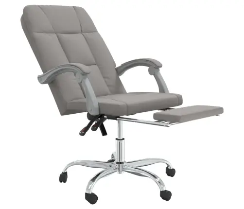 Biroja Krēsls, Atgāžams, Pelēkbrūns Audums Vidaxl