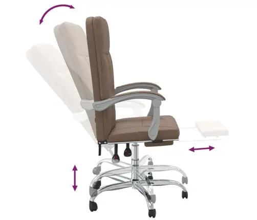 Biroja Krēsls, Atgāžams, Brūns Audums Vidaxl