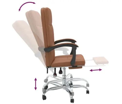 Biroja Krēsls, Atgāžams, Brūna Mākslīgā Āda Vidaxl