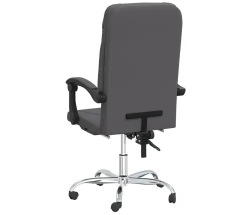 Biroja Krēsls, Atgāžams, Pelēka Mākslīgā Āda Vidaxl