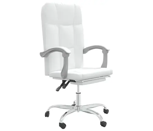 Biroja Krēsls, Atgāžams, Balta Mākslīgā Āda Vidaxl