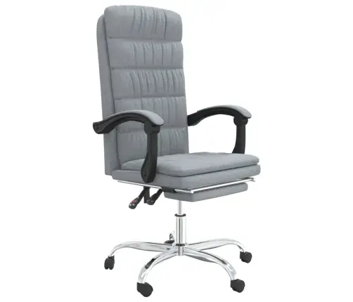 Biroja Krēsls, Atgāžams, Gaiši Pelēks Audums Vidaxl