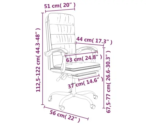 Biroja Krēsls, Atgāžams, Gaiši Pelēks Audums Vidaxl