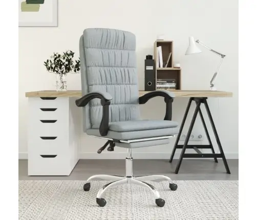 Biroja Krēsls, Atgāžams, Gaiši Pelēks Audums Vidaxl